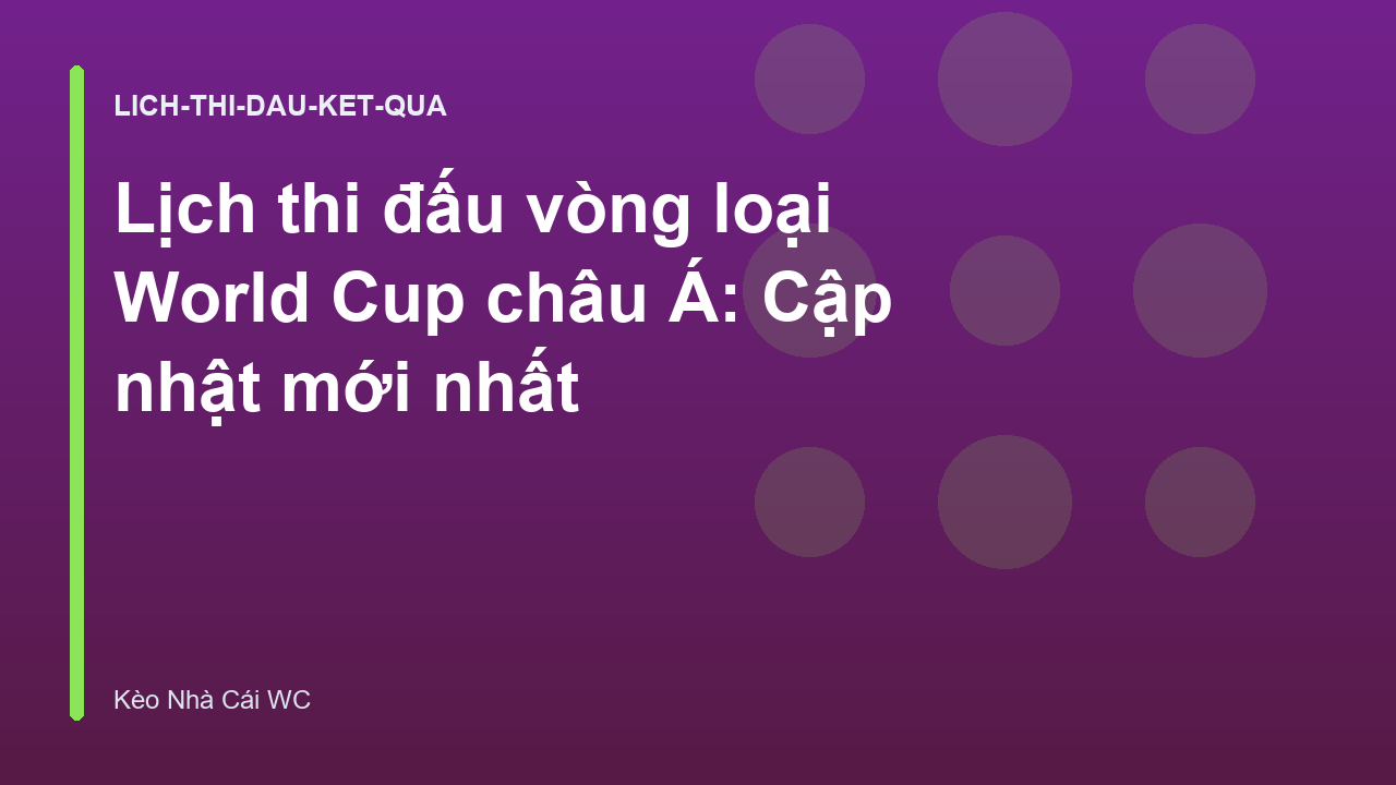 Read more about the article Lịch thi đấu vòng loại World Cup châu Á: Cập nhật mới nhất